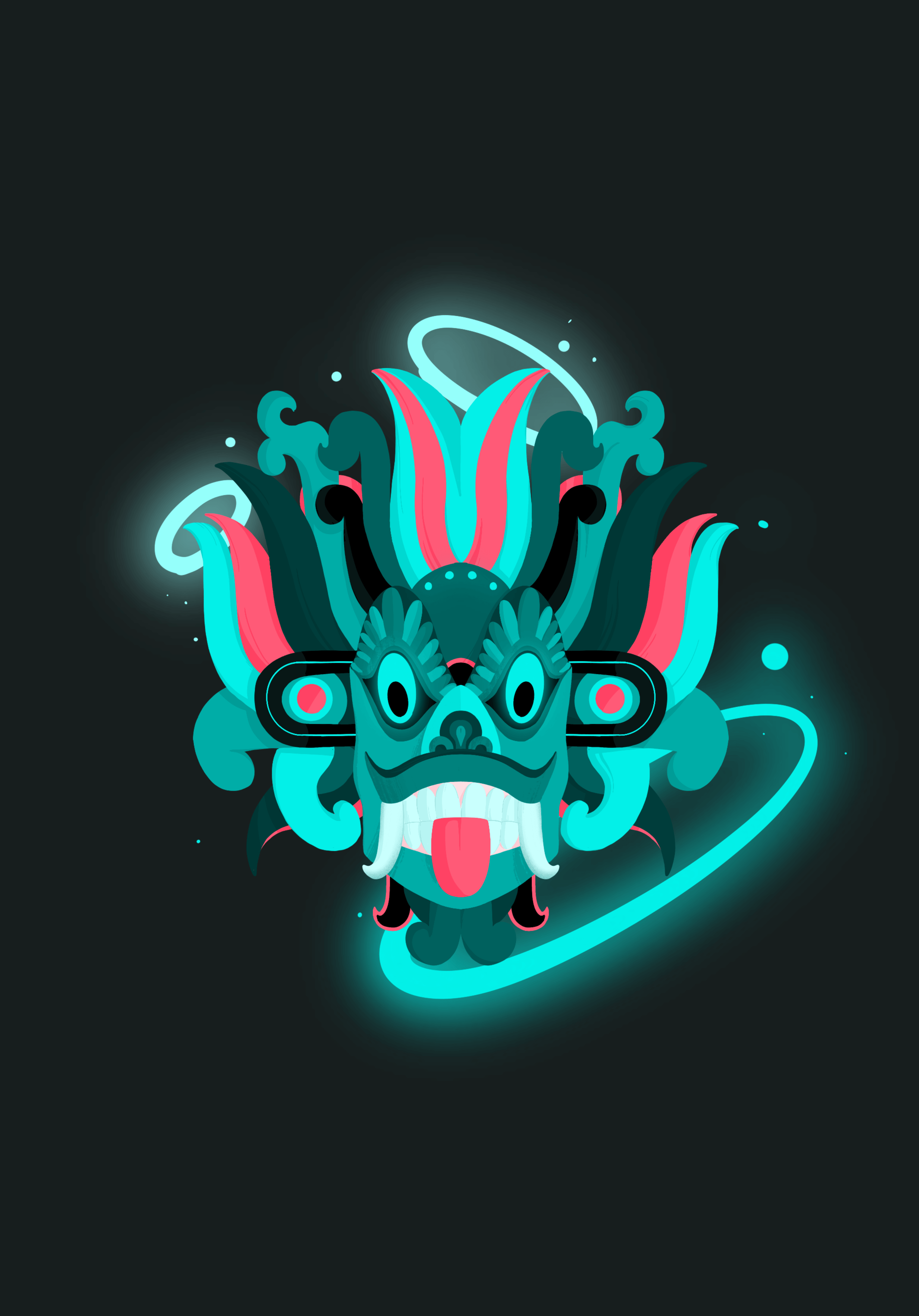 Raksha mask illustration